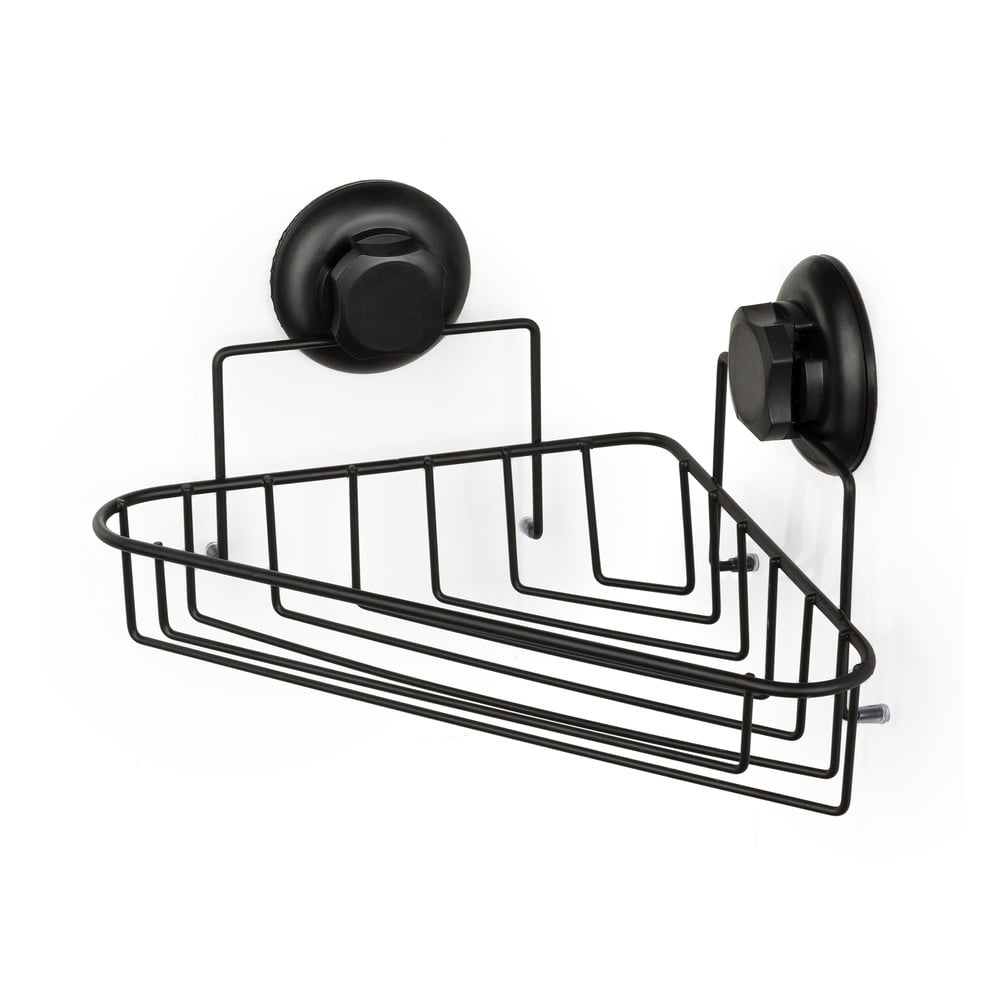 Bestlock Black Corner Rack 1 Shelf fekete öntapadós fürdőszobai fali sarokpolc - Compactor