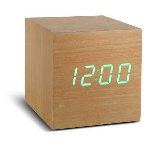 Cube Click Clock bézs ébresztőóra zöld LED kijelzővel - Gingko