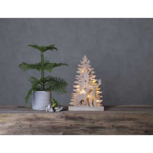 Fauna karácsonyi világító LED dekoráció fából