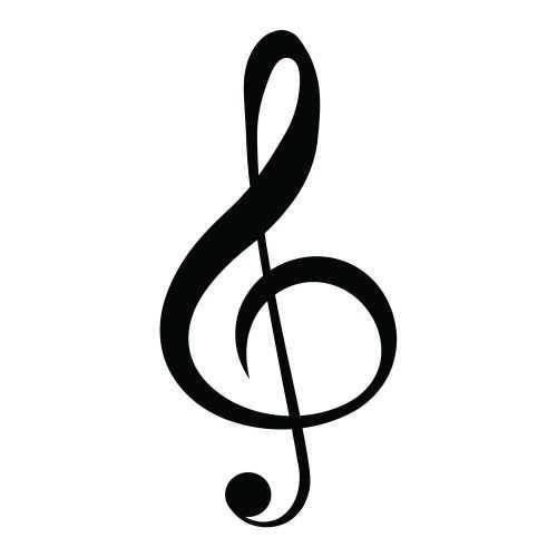 Treble Clef fekete fali dekoráció - Tanelorn