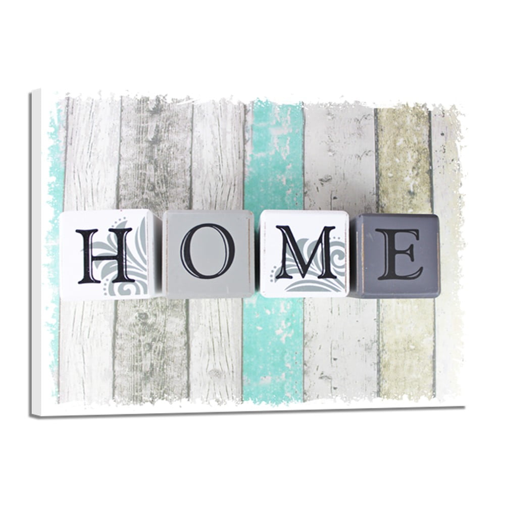 Canvas Shabby Green Home fali kép