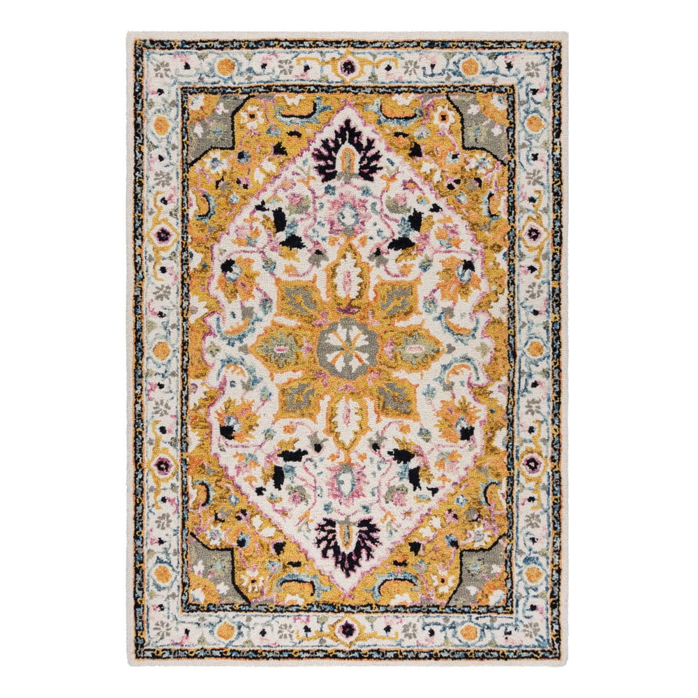 Sárga gyapjú szőnyeg 290x200 cm Dahlia - Flair Rugs