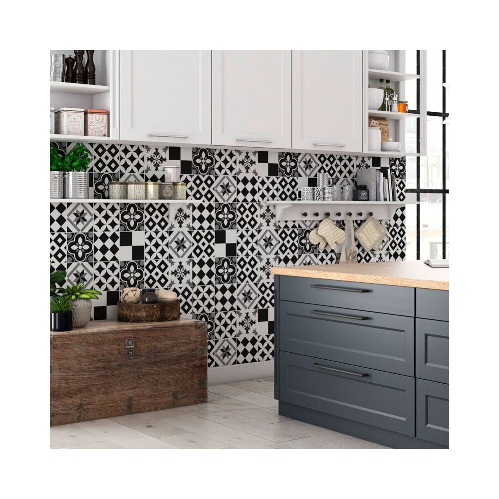 Wall Decal Cement Tiles Azulejos Yanga 24 db-os falmatrica szett