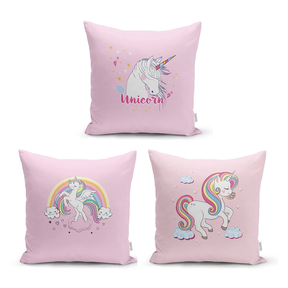 Gyerek párnahuzat készlet 3 db-os Unicorn Pony - Minimalist Cushion Covers