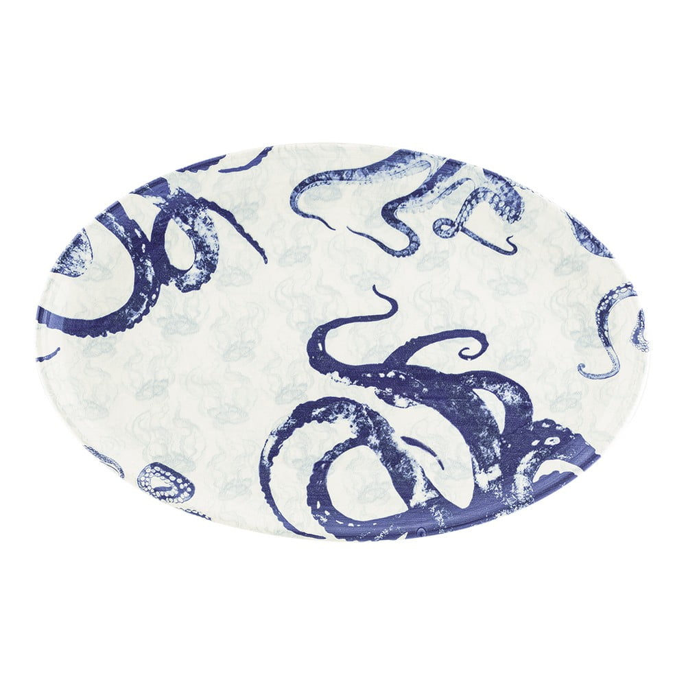 Positano kék-fehér kerámia tálaló tányér