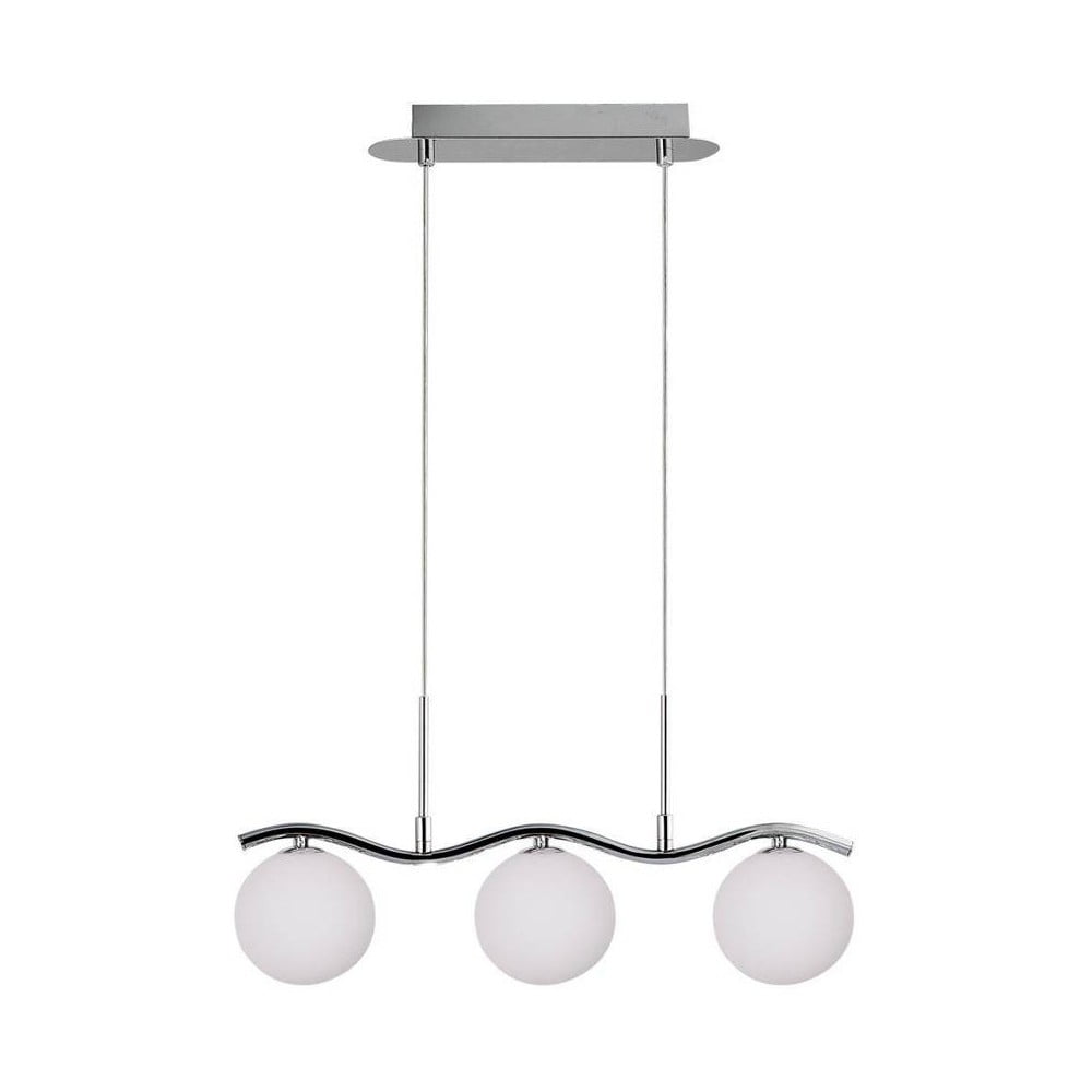 Ezüstszínű függőlámpa üveg búrával 12x53 cm Ramon – Candellux Lighting