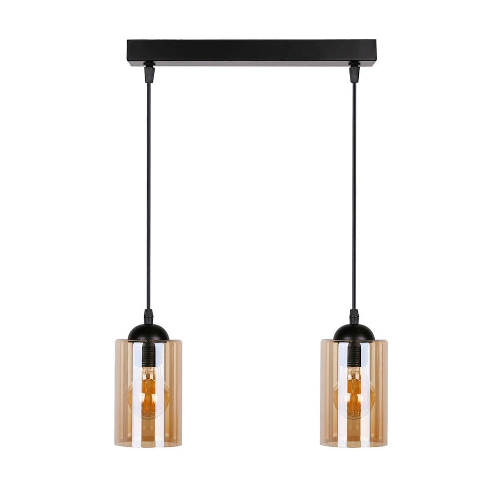 Fekete függőlámpa üveg búrával 10x34 cm Bistro – Candellux Lighting