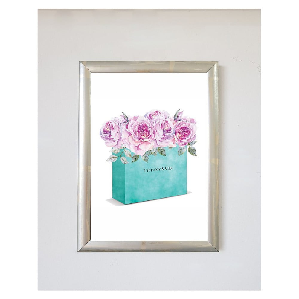 Poszter 20x30 cm Blue Pink Flower – Piacenza Art