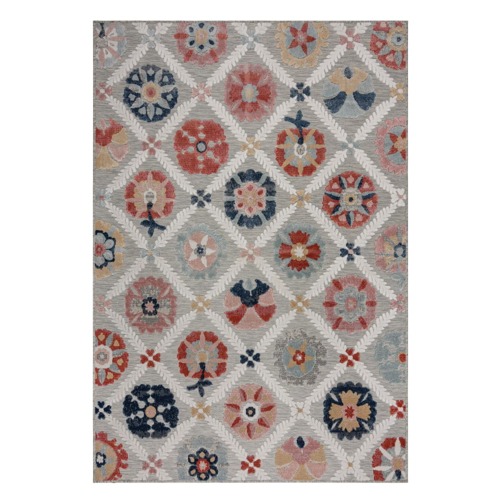 Szürke kültéri szőnyeg 170x120 cm Flora - Flair Rugs