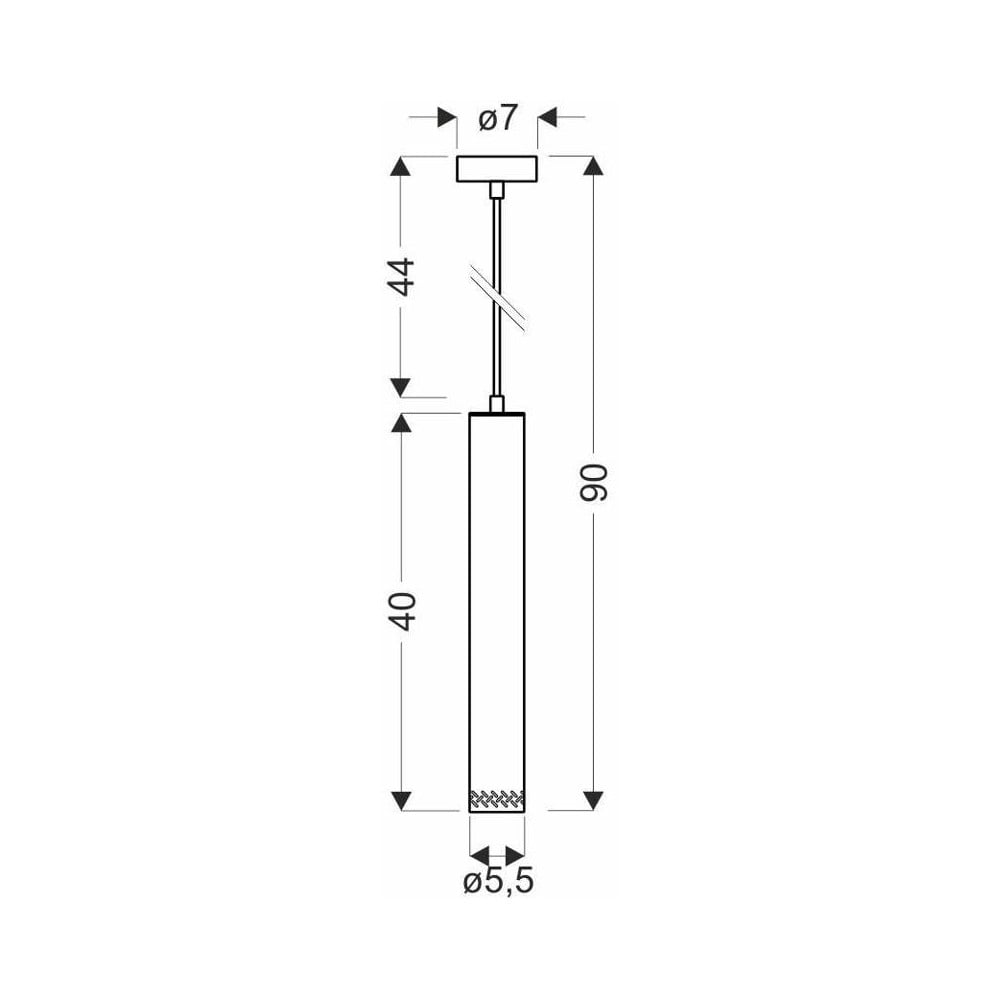 Fekete függőlámpa fém búrával ø 7 cm Tubo – Candellux Lighting