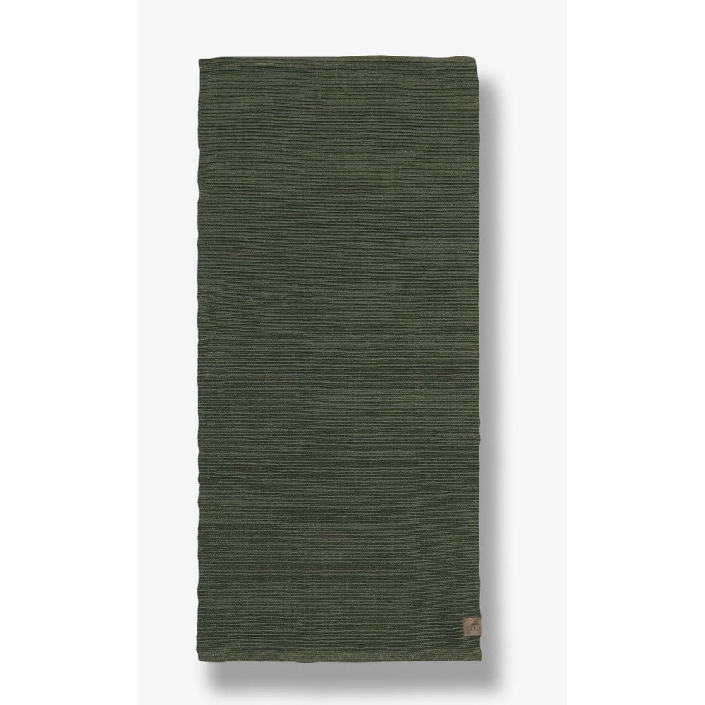 Sötétzöld juta futószőnyeg típusú szőnyeg 75x245 cm Ribbon – Mette Ditmer Denmark
