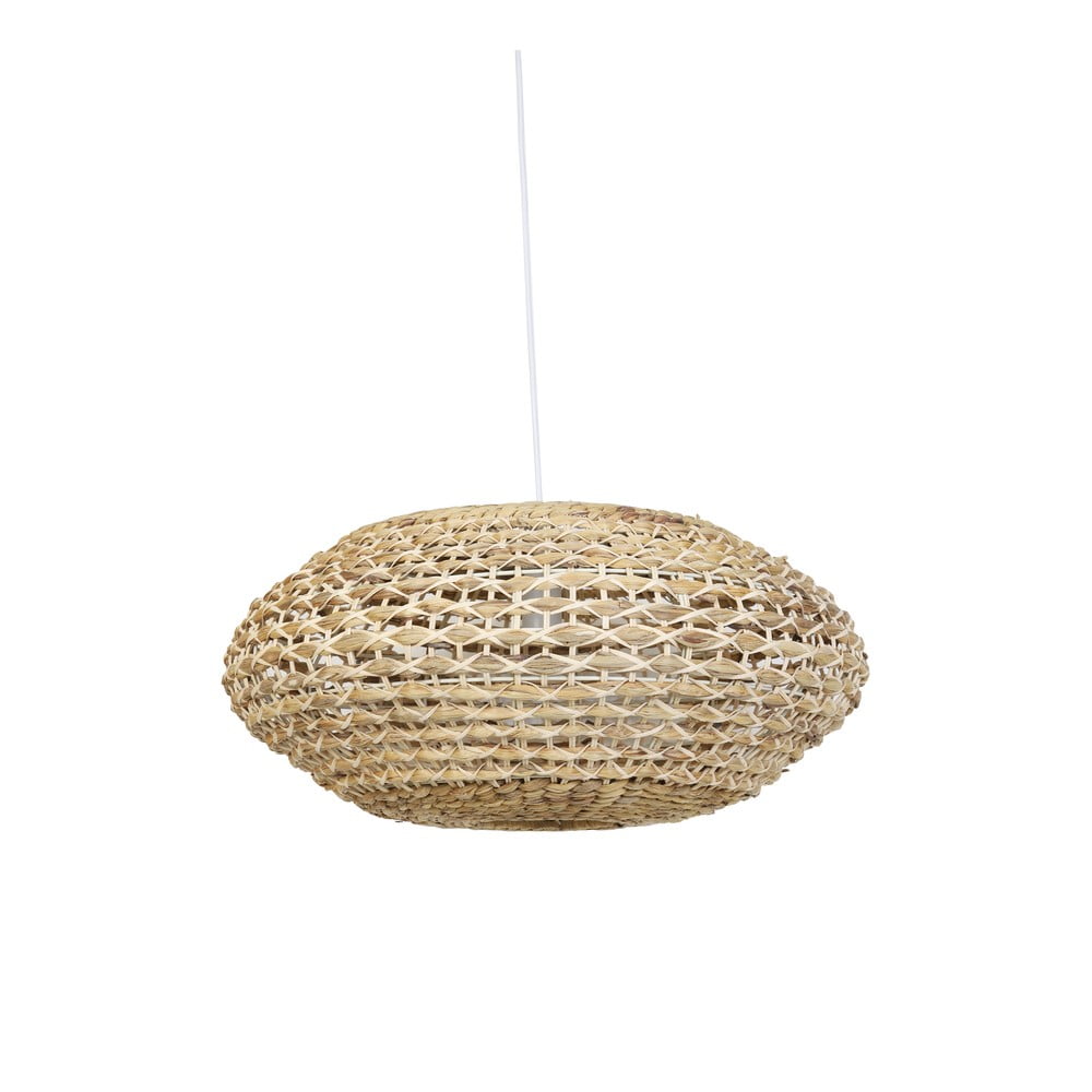 Natúr színű mennyezeti lámpa rattan-tengerifű búrával ø 60 cm Tripoli – Light & Living