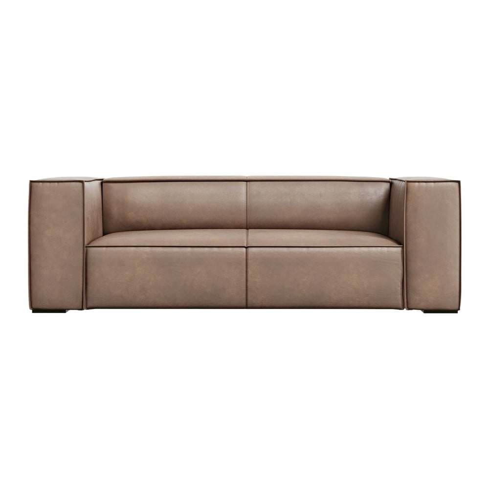 Világosbarna bőr kanapé 212 cm Madame – Windsor & Co Sofas