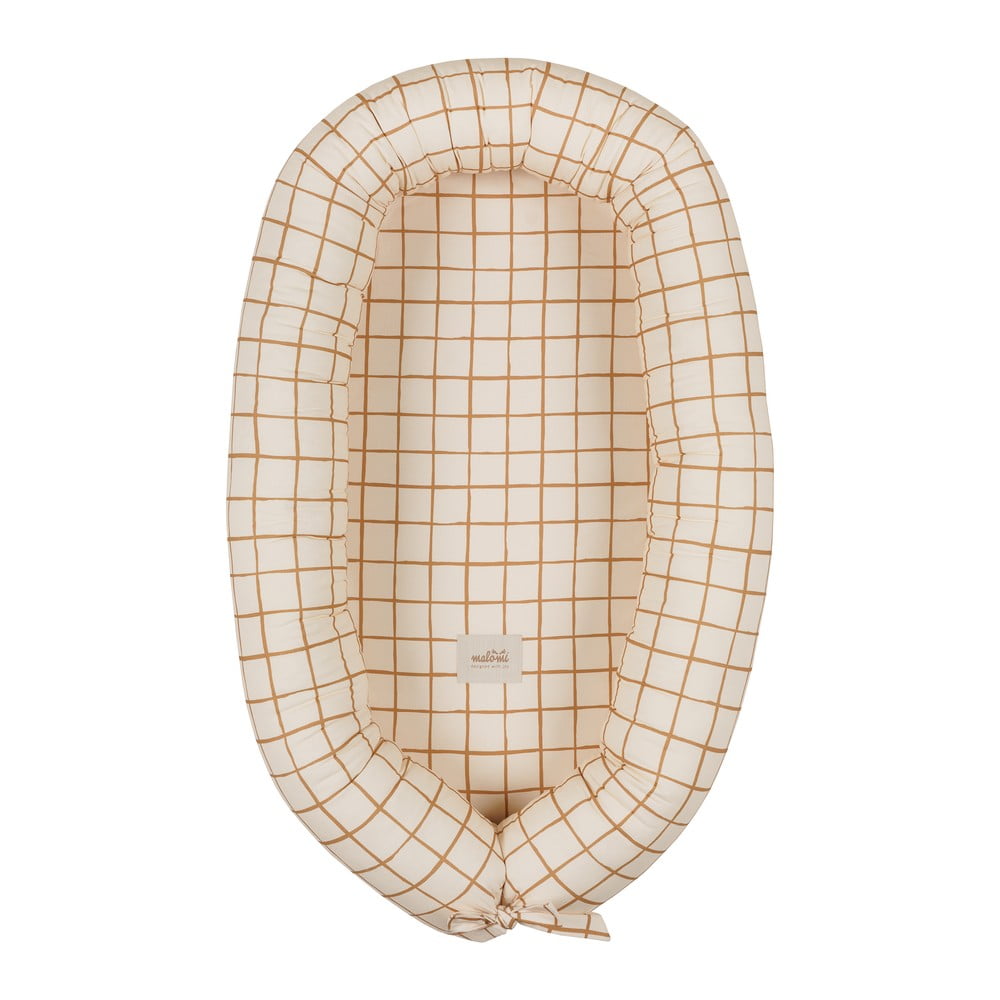 Bézs babafészek Camel Check – Malomi Kids