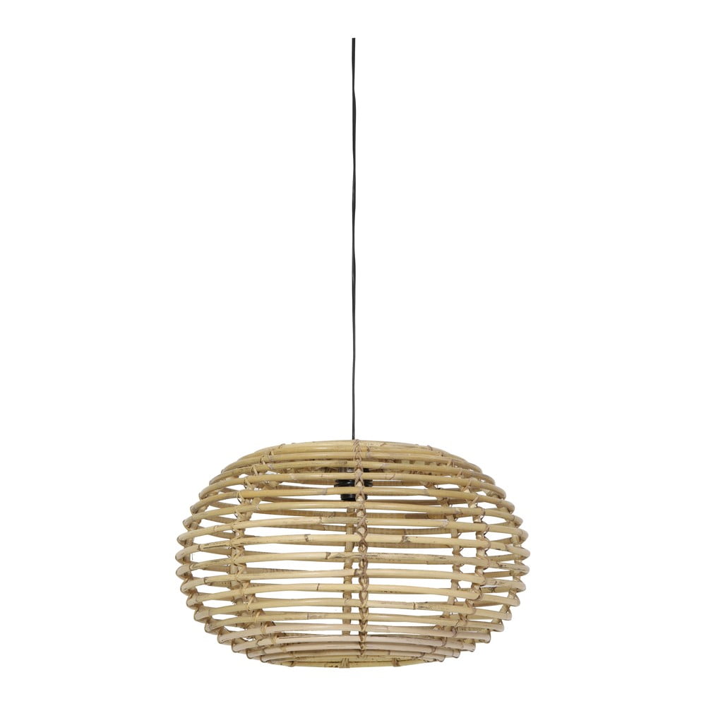 Natúr színű mennyezeti lámpa rattan búrával ø 50 cm Alana – Light & Living