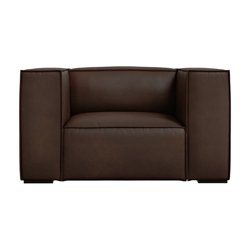 Sötétbarna bőr fotel Madame – Windsor & Co Sofas