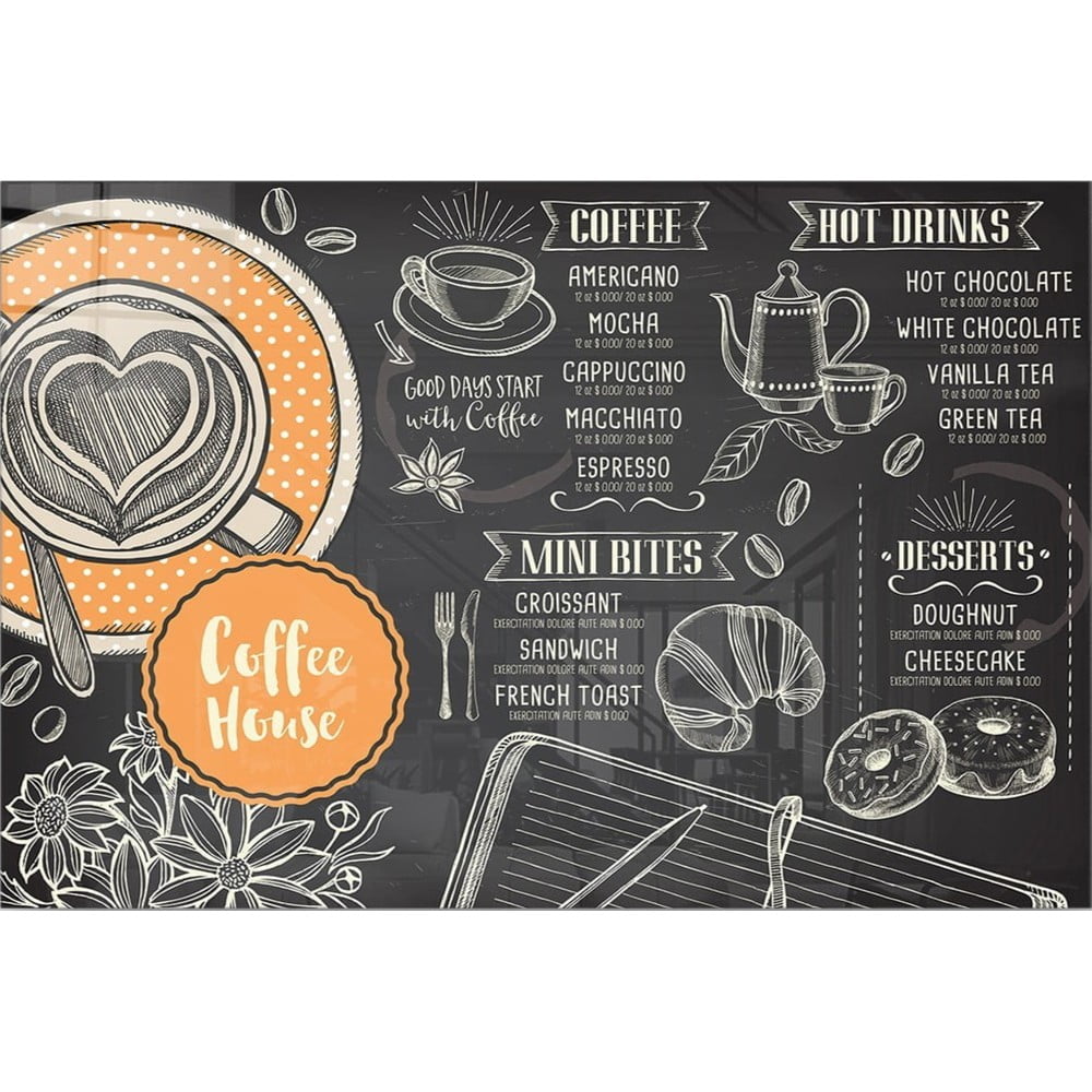 Üveg kép 100x70 cm Coffee House – Wallity