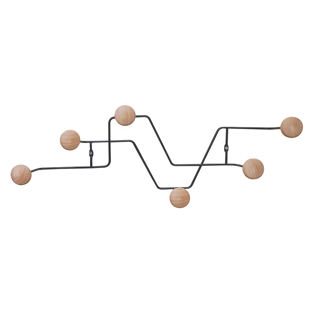 Fekete fém fali fogas  Zig Zag – PT LIVING