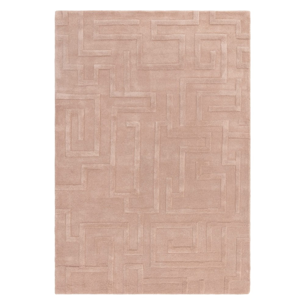 Világos rózsaszín gyapjú szőnyeg 160x230 cm Maze – Asiatic Carpets