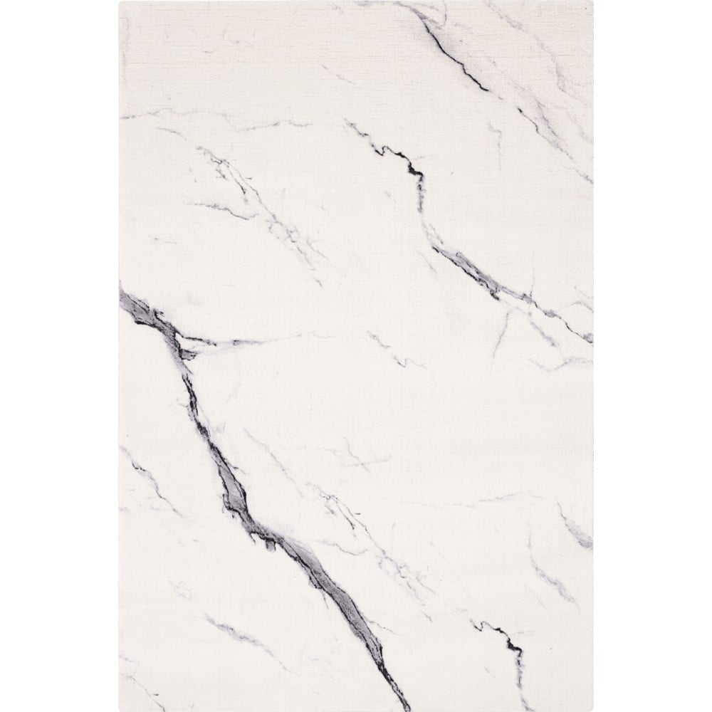 Krémszínű gyapjú szőnyeg 133x180 cm Marble – Agnella