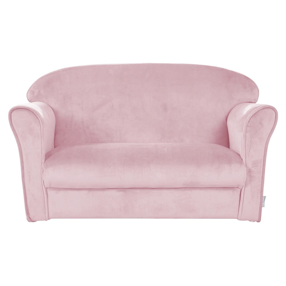 Világos rózsaszín bársony gyerek kanapé 78 cm Lil Sofa – Roba