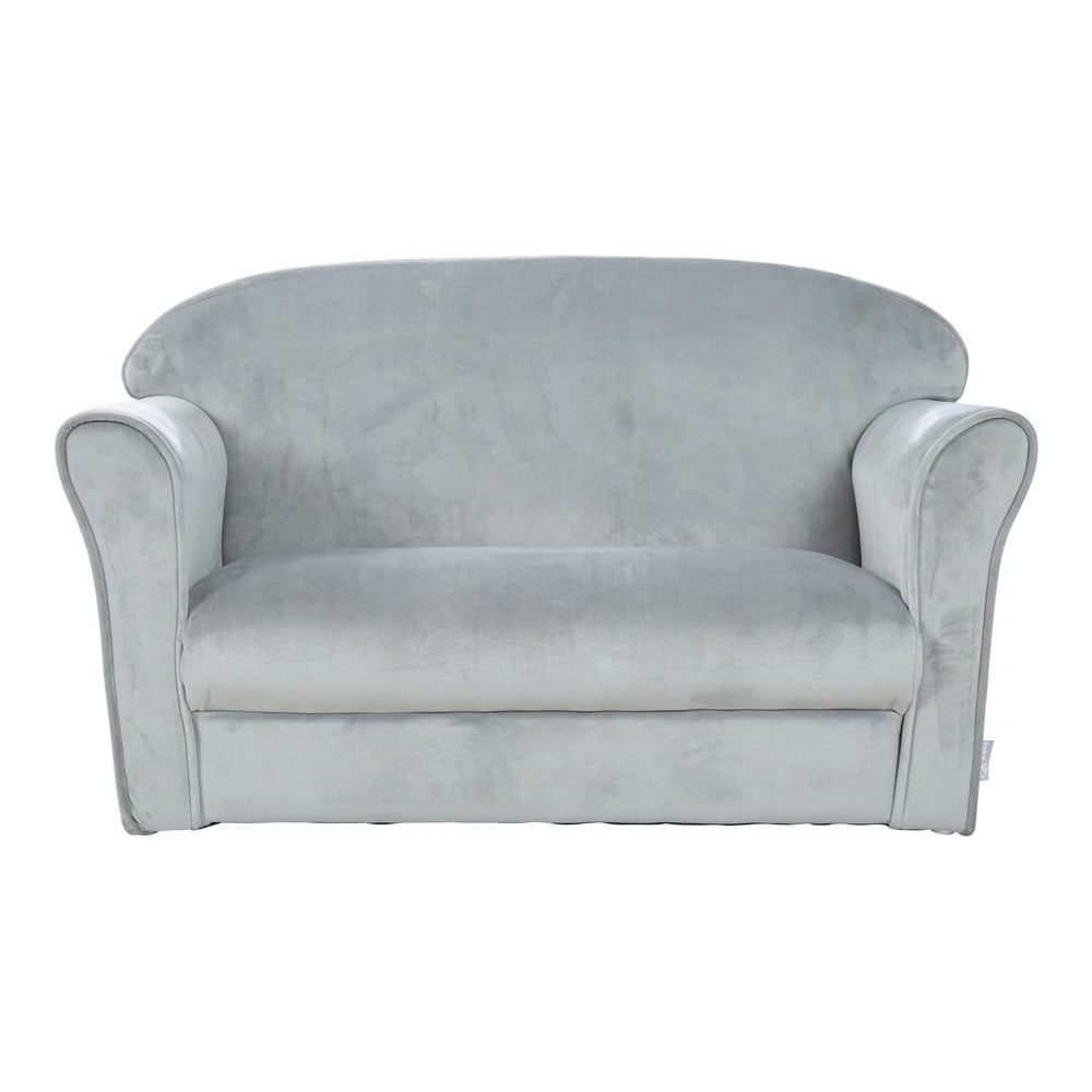 Világosszürke bársony gyerek kanapé 78 cm Lil Sofa – Roba