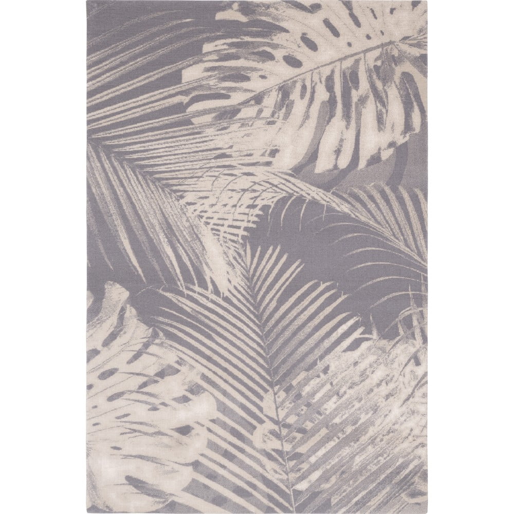 Szürke gyapjú szőnyeg 133x180 cm Monstera – Agnella