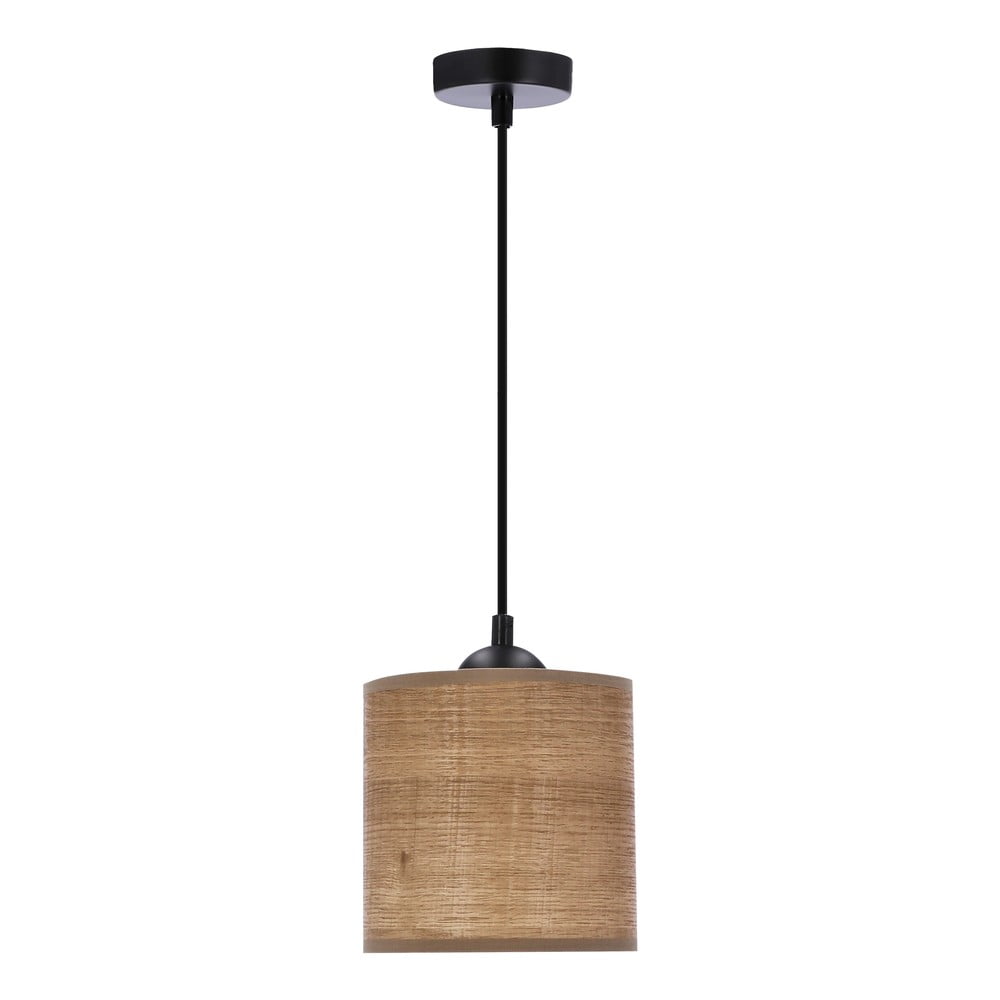 Világosbarna függőlámpa rattan búrával ø 15 cm Legno – Candellux Lighting