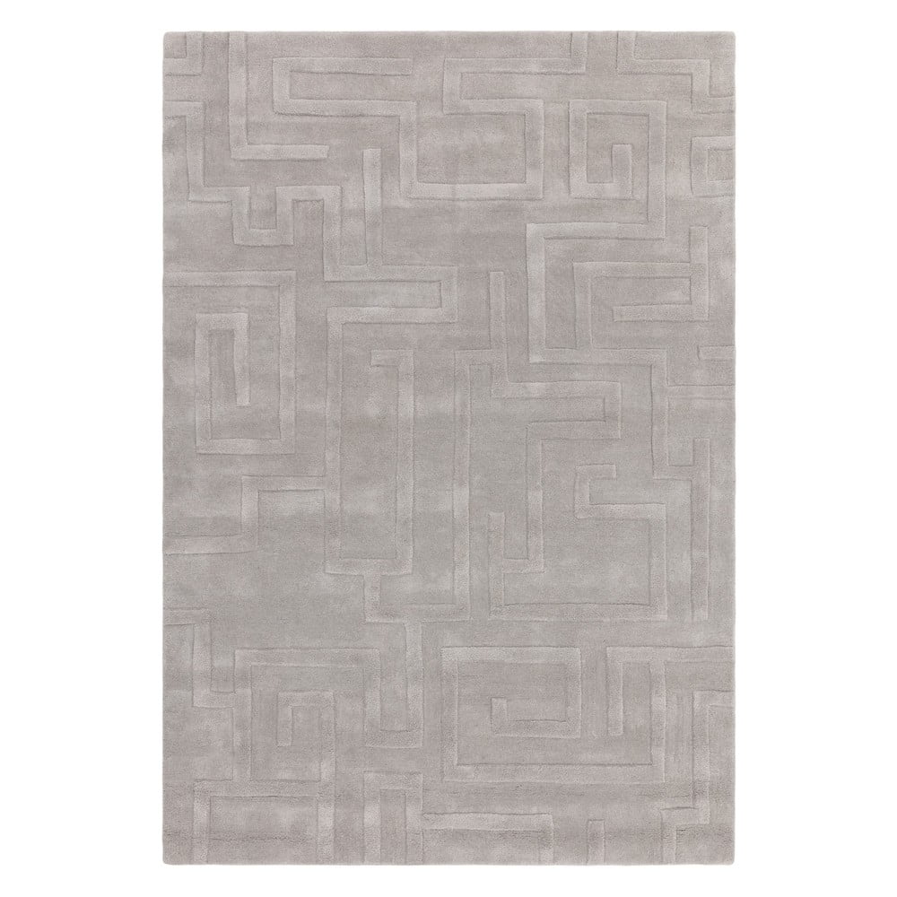 Világosszürke gyapjú szőnyeg 160x230 cm Maze – Asiatic Carpets