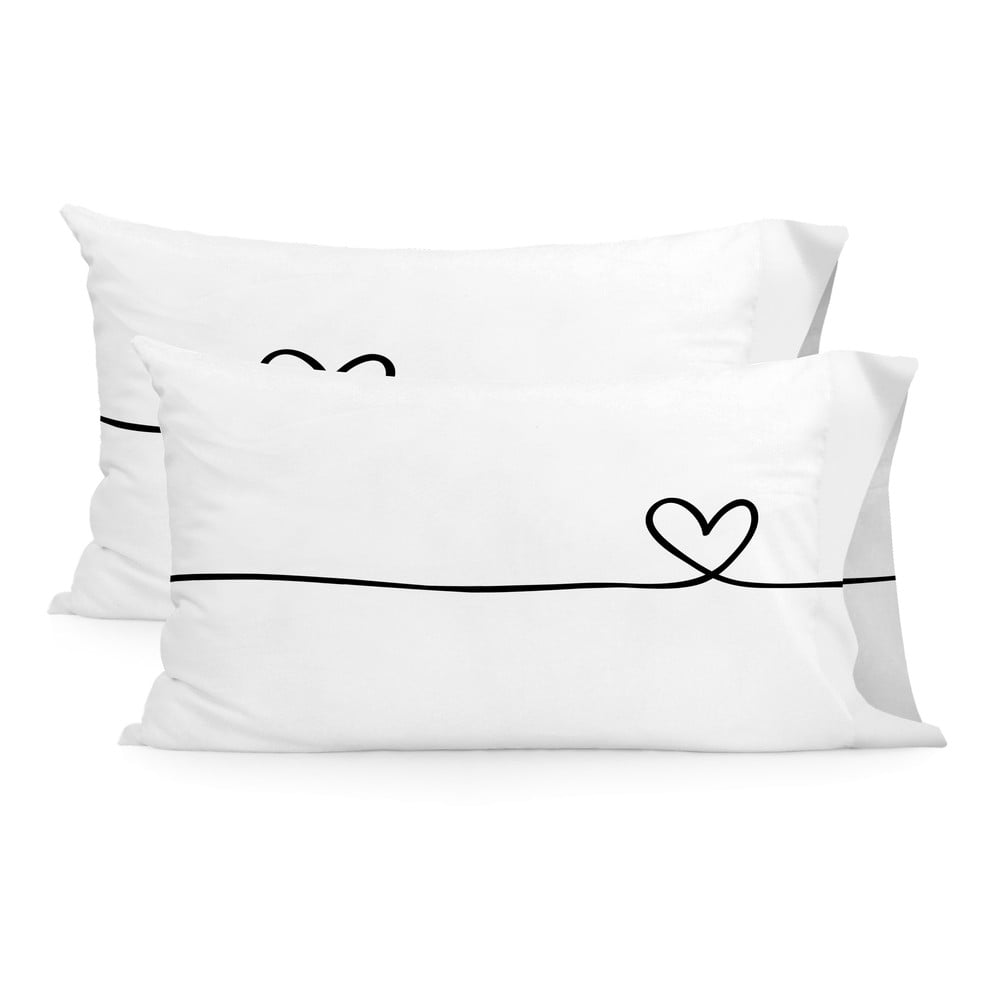 Pamut párnahuzat szett 2 db-os 50x75 cm My love – Blanc