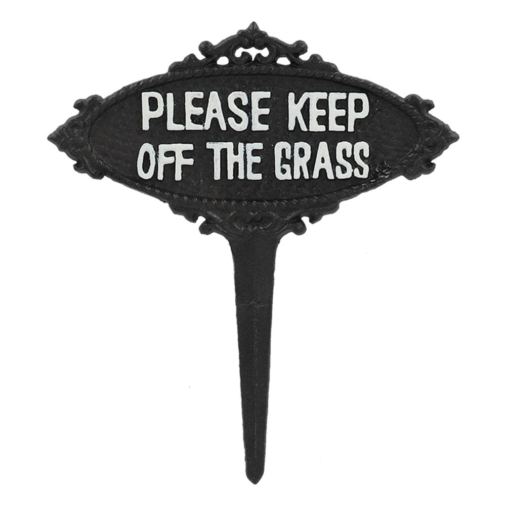 Fém kerti leszúrható dekoráció Please Keep off the Grass – Esschert Design