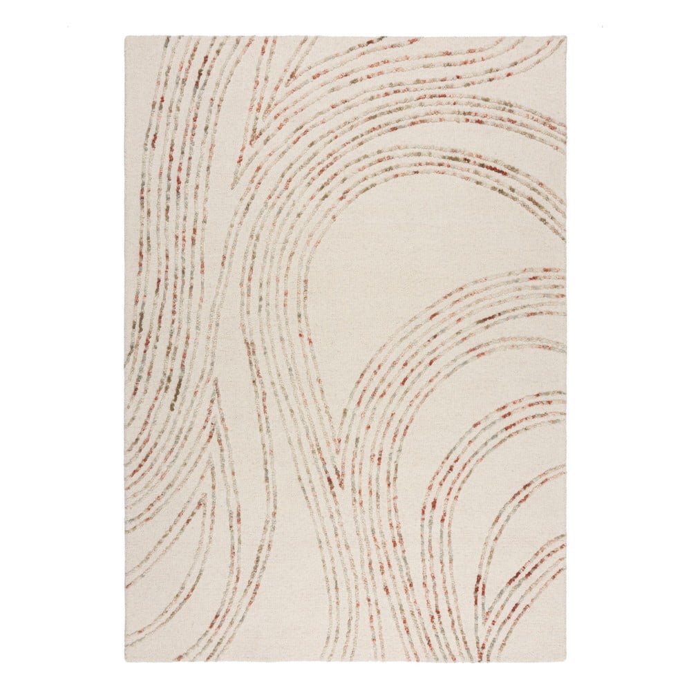 Narancssárga-krémszínű gyapjú szőnyeg 120x170 cm Abstract Swirl – Flair Rugs