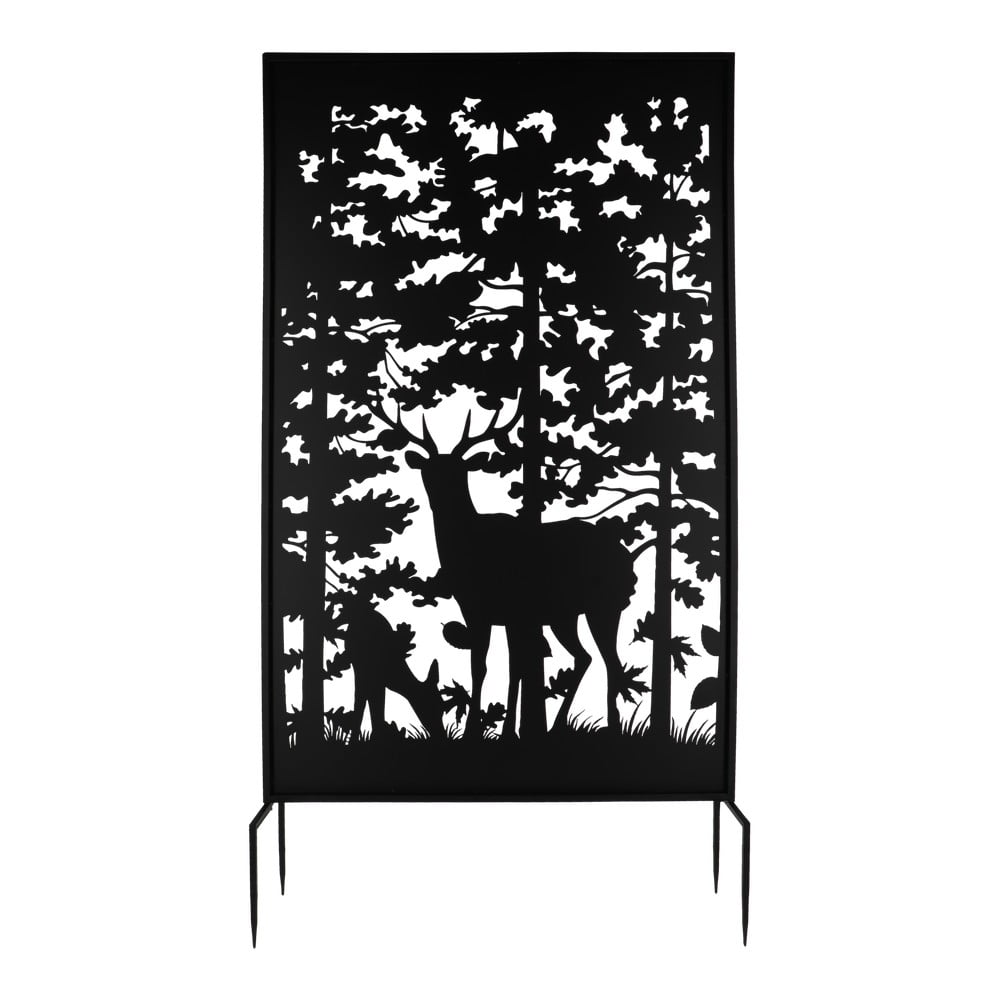 Fekete fém erkély paraván 100x186 cm Deer – Esschert Design