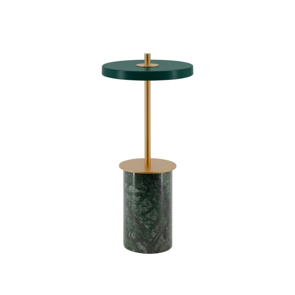 Zöld márvány LED dimmelhető asztali lámpa fém búrával (magasság 25