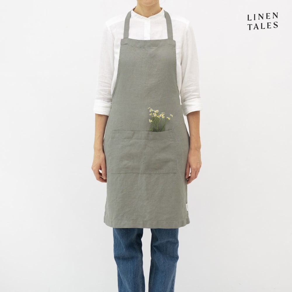 Len kötény Khaki – Linen Tales