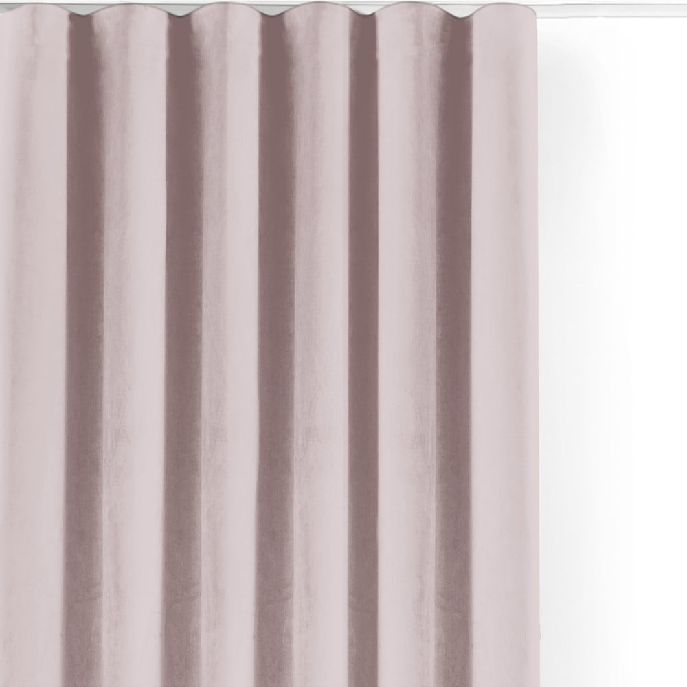 Világos rózsaszín bársony dimout (részleges sötétítő) függöny 200x270 cm Velto – Filumi