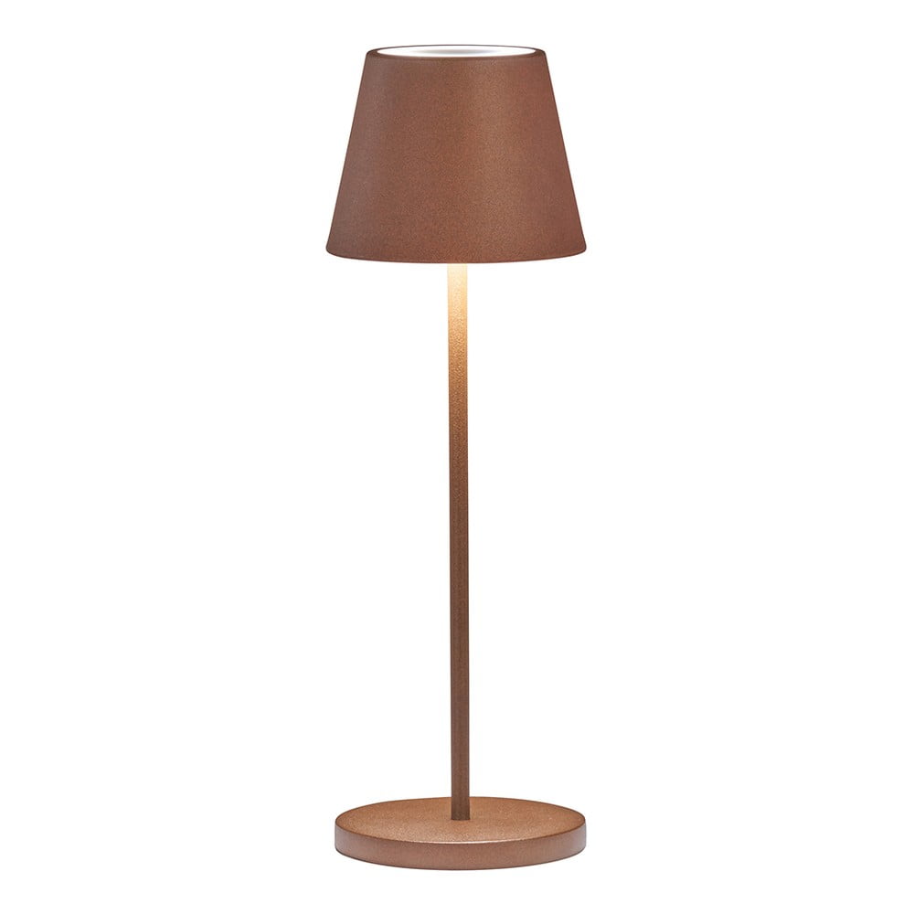 Barna LED asztali lámpa fém búrával (magasság 34 cm) Cosenza – Fischer & Honsel