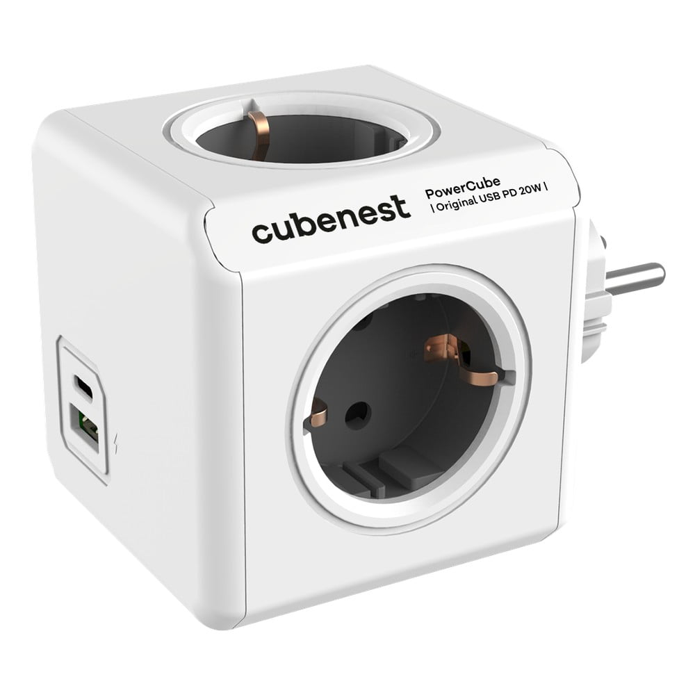 Elosztó PowerCube Original USB Schuko – Cubenest