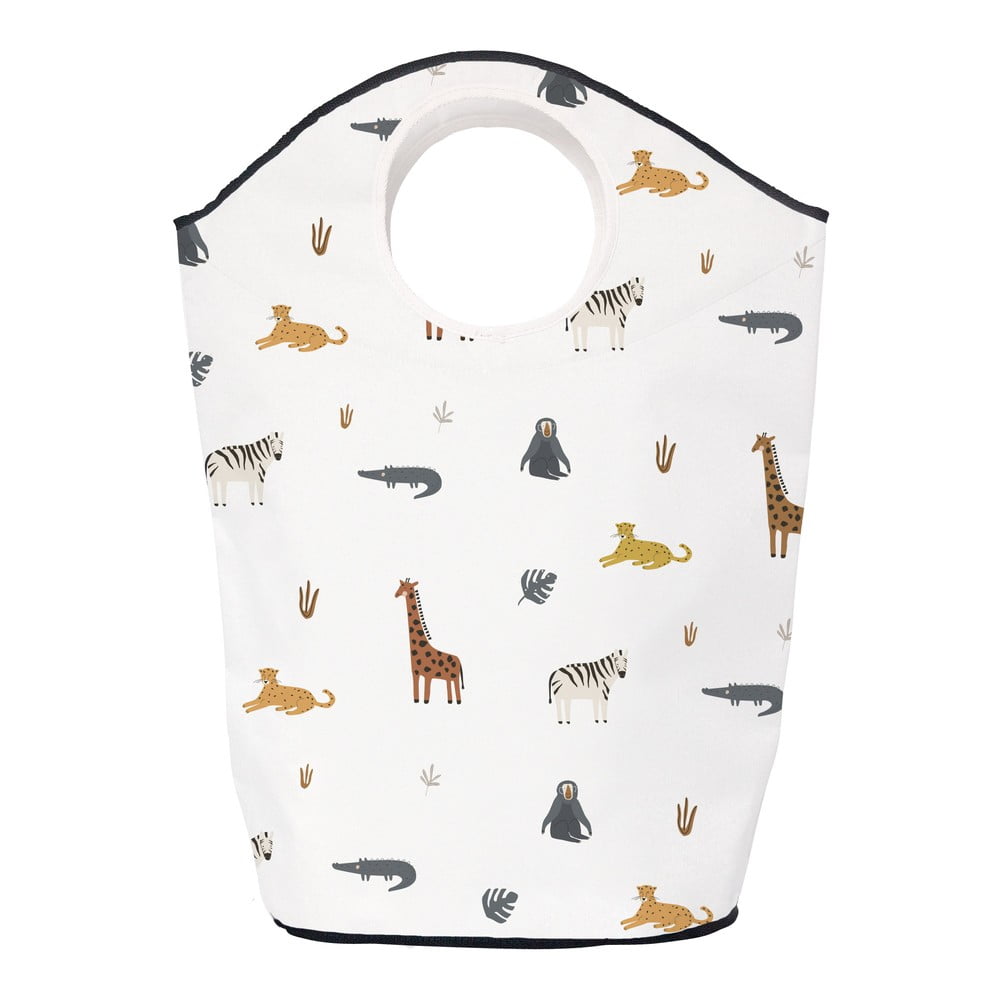 Fehér textil játéktároló kosár 57x26x70 cm Safari Animals – Butter Kings