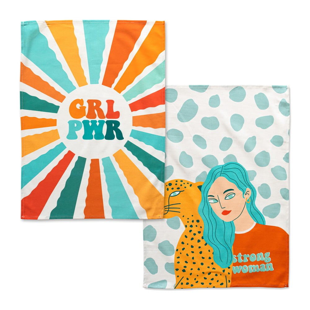 Pamut konyharuha szett 2 db-os 50x70 cm Girl power – Aware