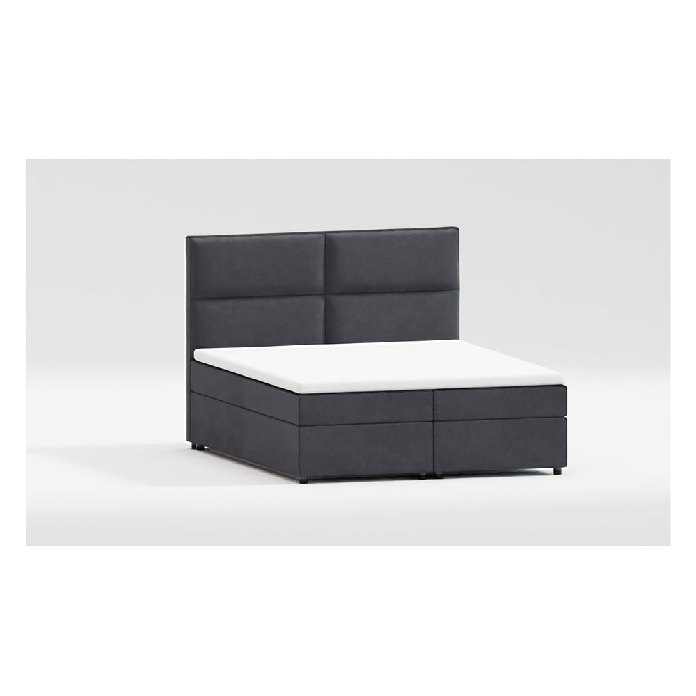 Szürke ágyneműtartós boxspring ágy 160x200 cm Rico – Ropez