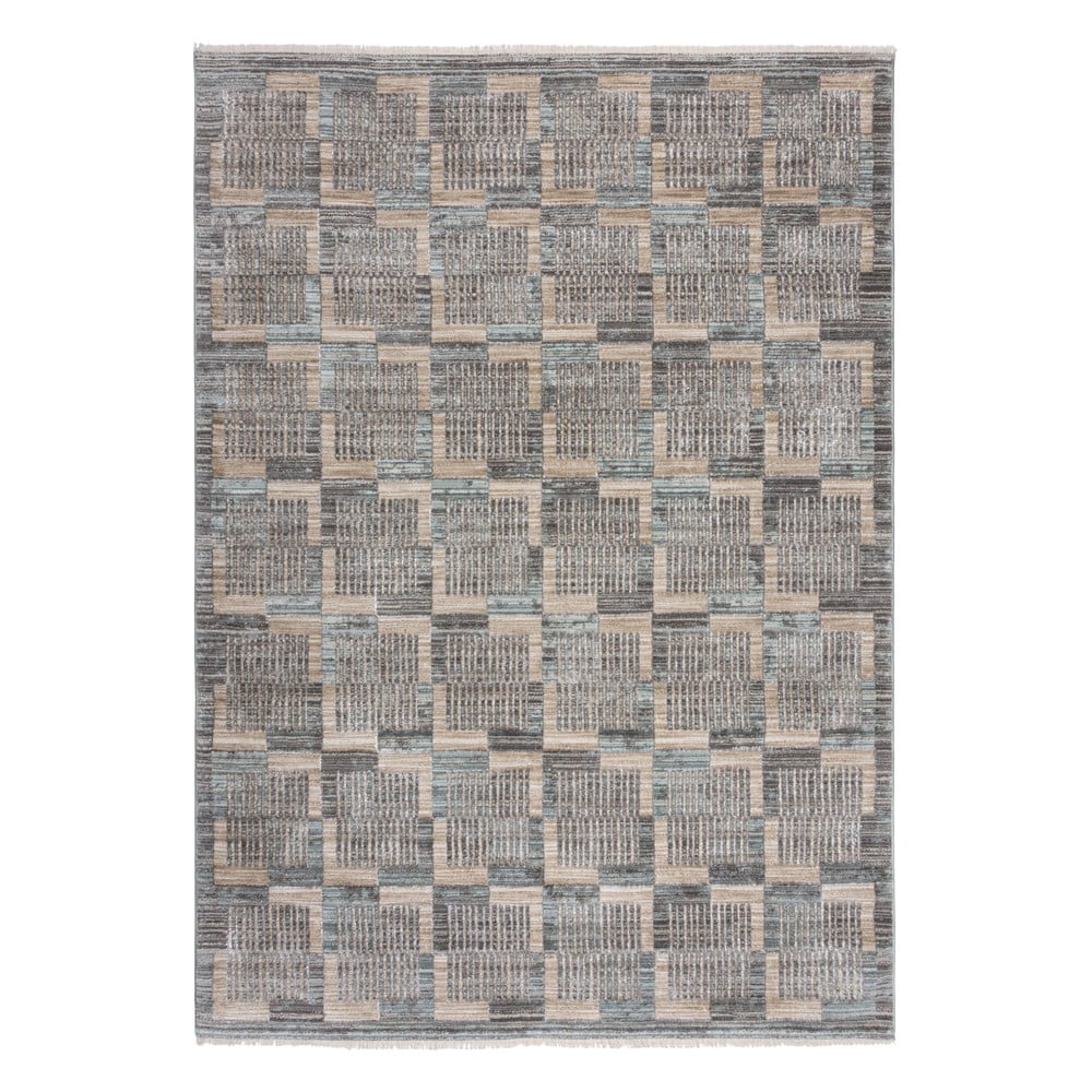 Szürke-bézs szőnyeg 80x155 cm Evelyn Blocks – Flair Rugs