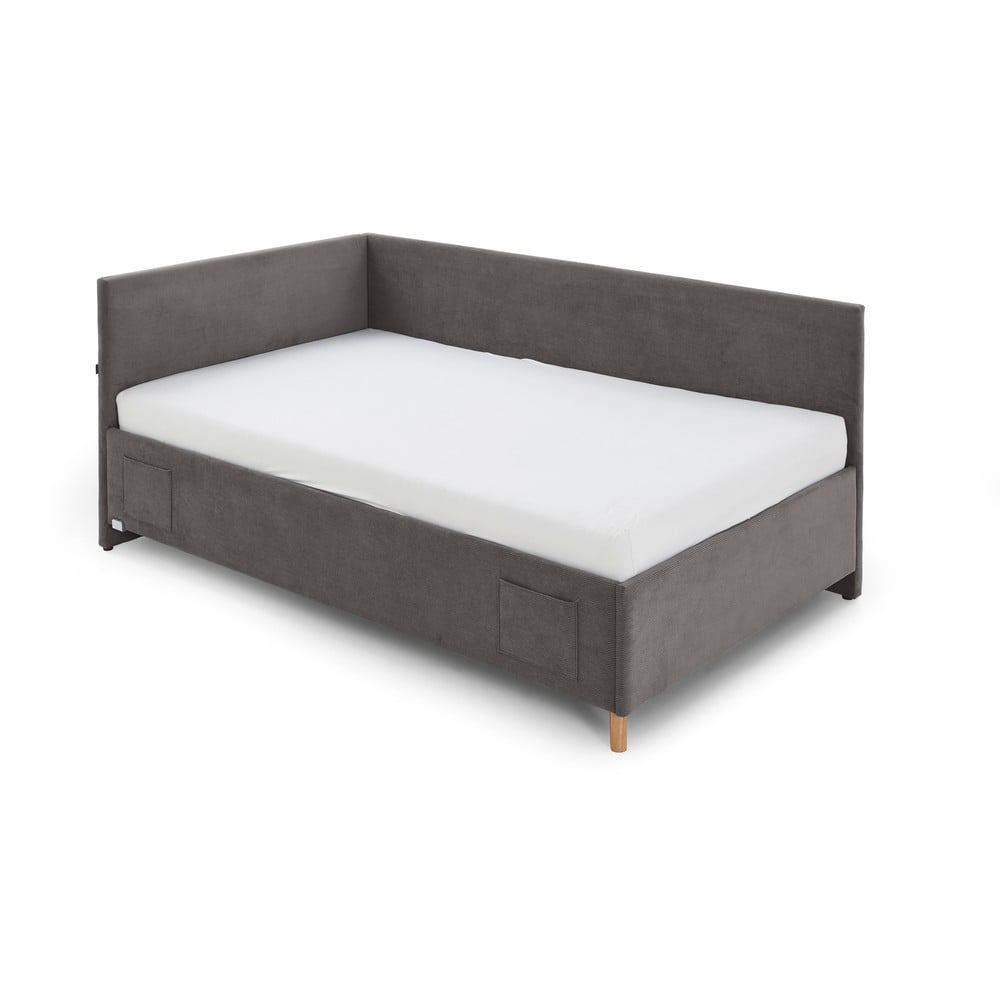 Antracitszürke sarok ágyneműtartós gyerekágy 90x200 cm Cool – Meise Möbel