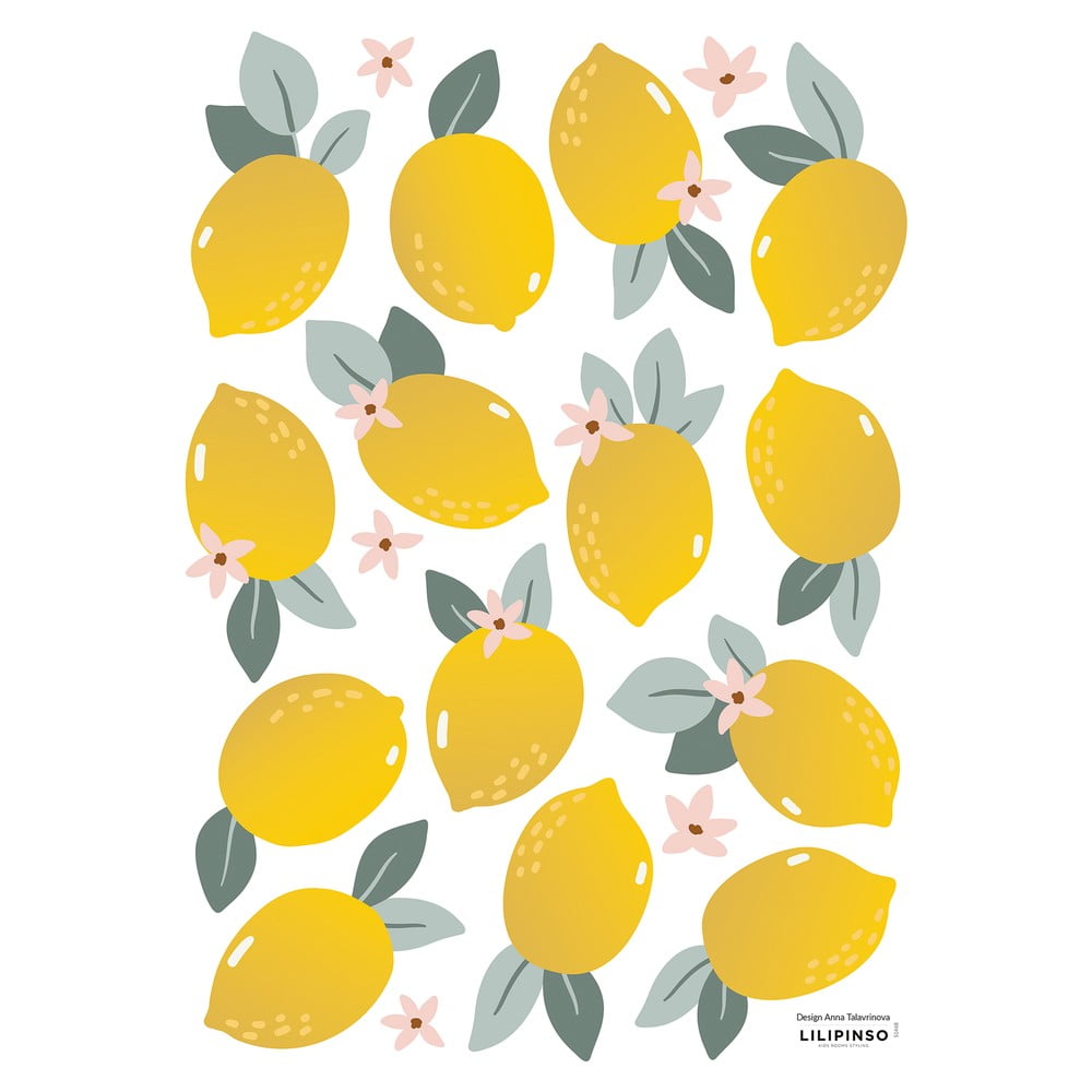 Gyerek matrica szett 14 db-os 30x42 cm Lemons – Lilipinso