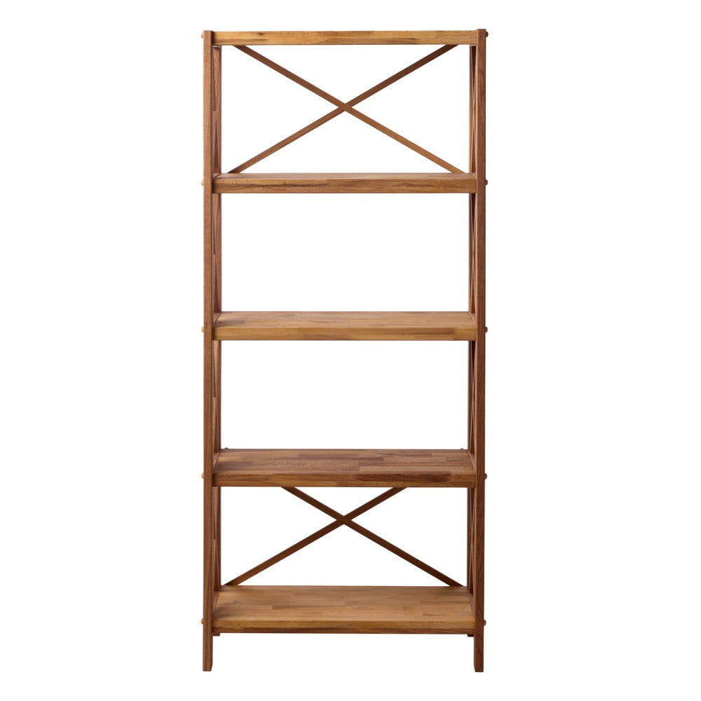 Natúr színű tölgyfa polcos állvány 70x161 cm X-Shelf – Unique Furniture