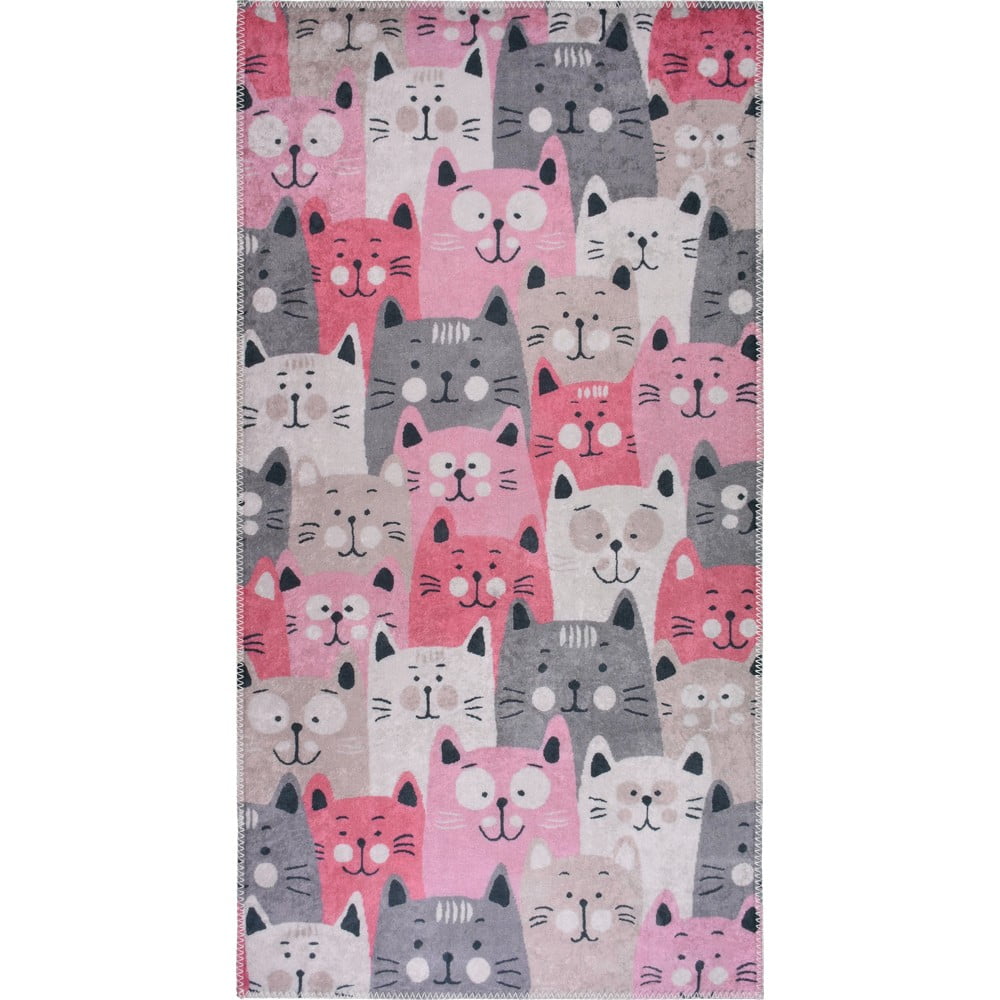 Rózsaszín gyerek szőnyeg 80x150 cm Silly Cats – Vitaus