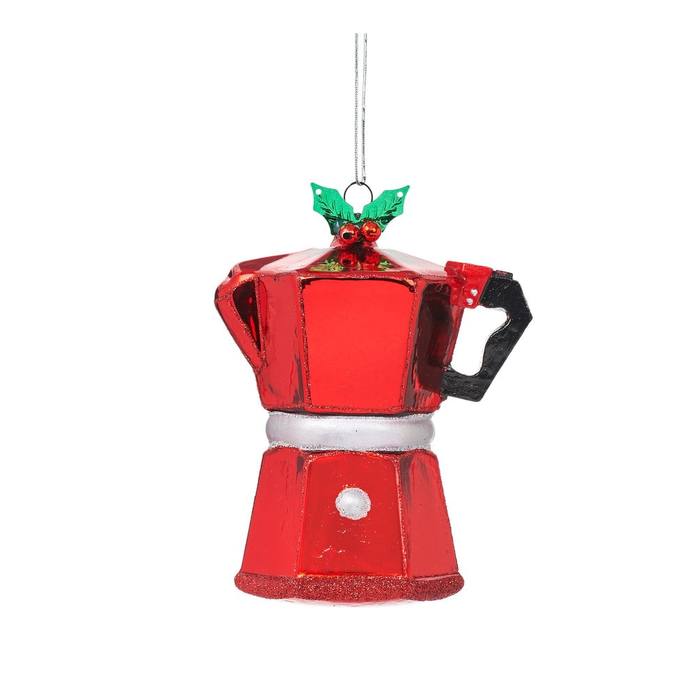 Üveg karácsonyfadísz Coffee Pot – Sass & Belle