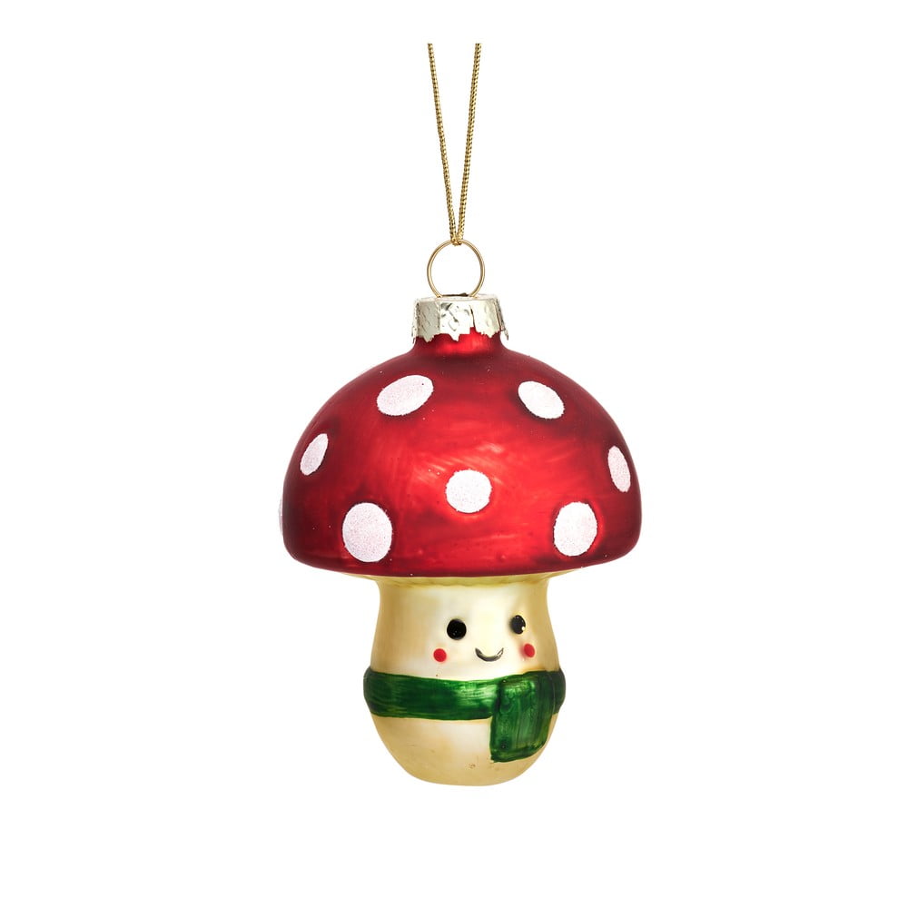 Üveg karácsonyfadísz Happy Mushroom – Sass & Belle