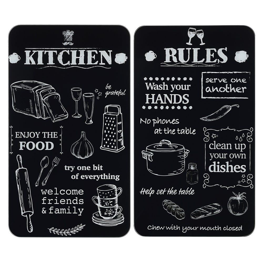 Edzett üveg tűzhely fedőlap szett 2 db-os 52x30 cm Kitchen Rules – Maximex