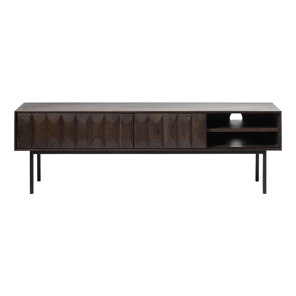 Fekete TV-állvány 160x50 cm Latina – Unique Furniture